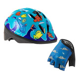 Casco Niño + Guante Gel Bicicleta Patines Skate Monopatin