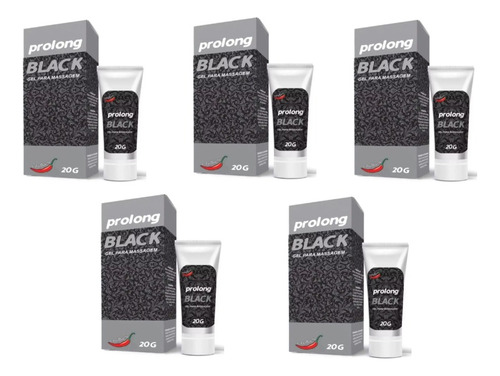 Kit 5 Prolong Black Gel Demore Para Gozar Tenha Mais Prazer