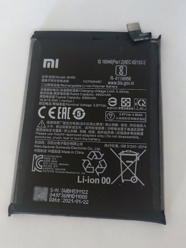 Bateria Xiaomi Redmi Note 10 4g Original 100% Ok