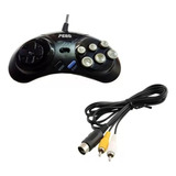 Joystick + Cable Sega Genesis Combo 3 Pines Av Audio Video 