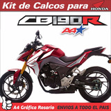Calcos Honda Cb190r Kit Completo + Calcos Llantas - Envios