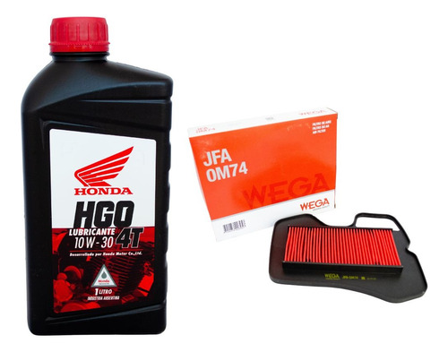 Kit Service Honda Wave 110 New Hgo 10w30 +  Filtro Aire Wega