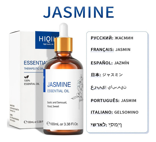 Jazmín Puro 100% Esencial De 100 Ml Para Aceites Nature Hiqi