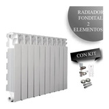 Radiador Italiano Fondital 500 De Alum X 2 Elemento + Kit 