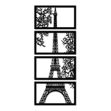 Cuadro Artesanal Torre Eiffel París Calado Mdf - 69x186 Cm