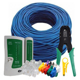 Cable Utp Cat6 100m Azul+50rj45 Cat6+tester+ Pinzas+50 Bota