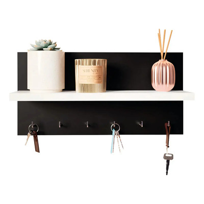 Portallaves De Pared Perchero Organizador Moderno Decoración Color Negro Blanco | MercadoLibre