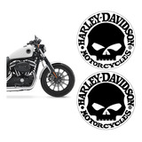 Adesivos Tanque Harley Davidson Motor Cycles Caveira Preto