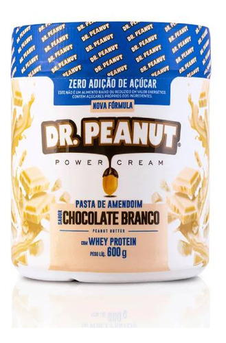 Suplemento Em Pasta Dr. Peanut  Pasta De Amendoim Sódio Pasta De Amendoim Sabor  Chocolate Branco Em Pote De 600g