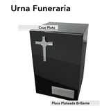 Urna Funeraria Cenizas Color Negro Cruz Alumnio Art10203