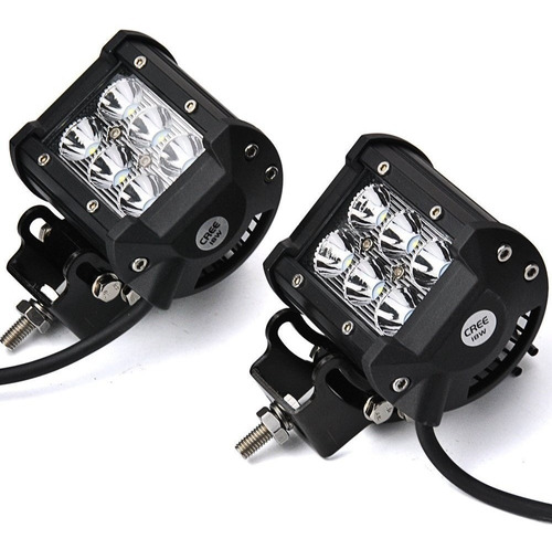 Par Faro Proyector 6 Led 18w 1620lm Rectang Moto Cuatri 4x4