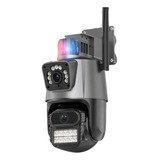 Câmera Wi-fi 4k 8mp Tela Dupla Visão Noturna Luz De Polícia