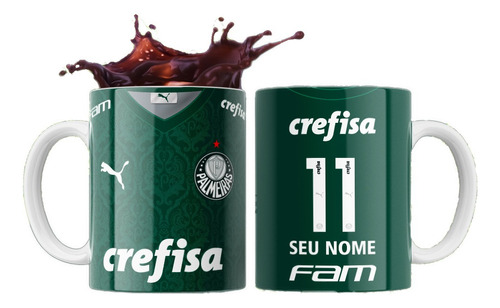 Caneca Personalizada Time Palmeiras Futebol Fé Na Vitoria 