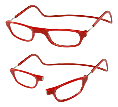 Oculos De Leitura Descanso Perto Com Imã  +3,00 Vermelho