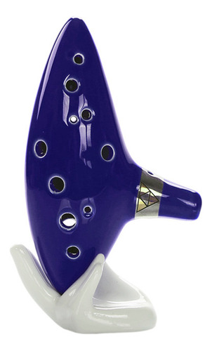 Ocarina De Porcelana Alto C De 12 Furos Com Suporte, Caixa D