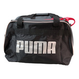 Maleta Deportiva Puma Original Negra Estampada Logo Plata