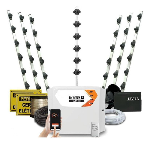 Kit Cerca Elétrica Industrial Gcp Ultra 20k Wi-fi P/80 Mts