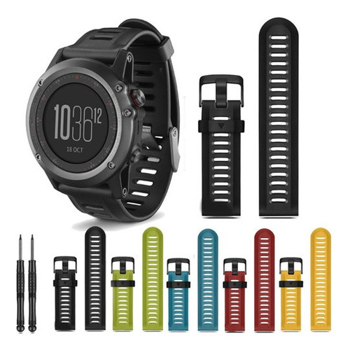 Pulseira Relogio Garmin Fenix 3 2 Hr Safira D2 Bravo Quatix Cor Preto Largura 26 Mm