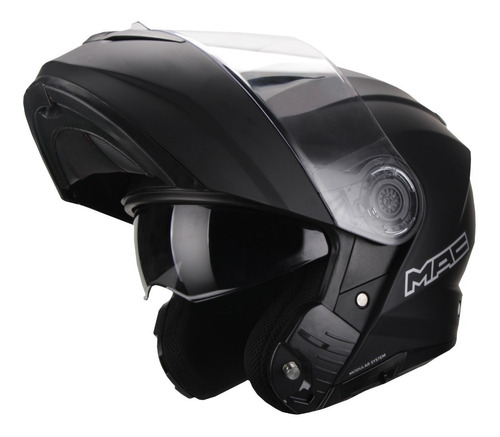 Casco Moto Rebatible Mac Rock Solid Negro Mate Solomototeam