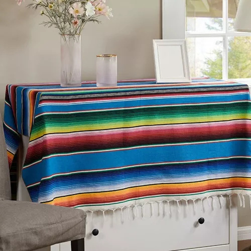 Mantel Mexicano A Rayas Mantel De Colores Brillantes