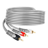 Cable Reforzado Plug 3.5mm A 2 Plug Rca 1.8 Mt Teatro Steren