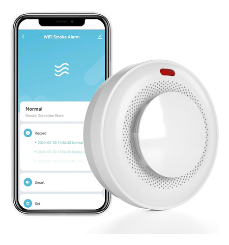 Detector De Humo Inteligente Wifi Sensor De Incendio Alarma