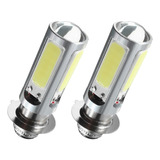 2 Bombillas Led Cob De 6000 K, Color Blanco, H6 M, Para Cicl