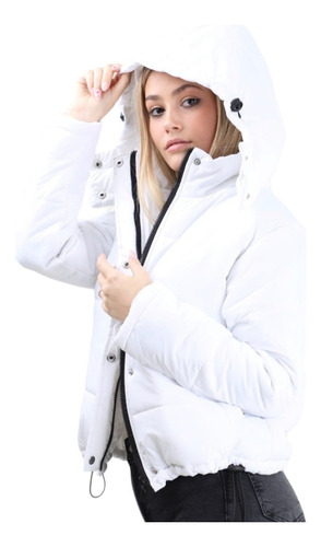 Campera Mujer Puffer Inflable Blanca 
