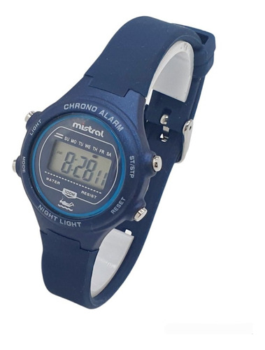 Reloj Digital Mistral Dama Nene Nena Ldx-ban !. Malla Azul Marino