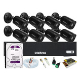 Kit 8 Cameras Intelbras Black Dvr 8 Canais Full, Purple 2 Tb