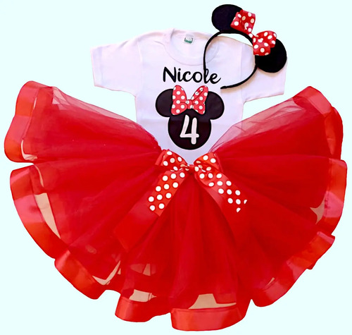 Tutu Minnie Rojo Mod. 02 Personalizado