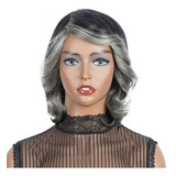 Peruca Wig Pixie Cut Cinza Uso Diário 100% Cabelo Humano