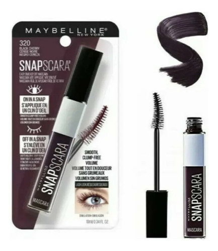 Mascara De Pestañas Snapscara 320 Black Cherry Maybelline 