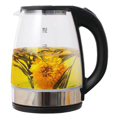 Tetera Eléctrica IGN Vidrio Acero Inoxidable 2L Negro | Envío gratis