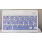 Teclado Inalámbrico Morado De 10 Pulgadas Bt Recargable Colo