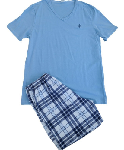 Kit3 Pijamas Plus Masculino Camiseta E Shorts 100% Algodão