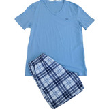 Kit3 Pijamas Plus Masculino Camiseta E Shorts 100% Algodão