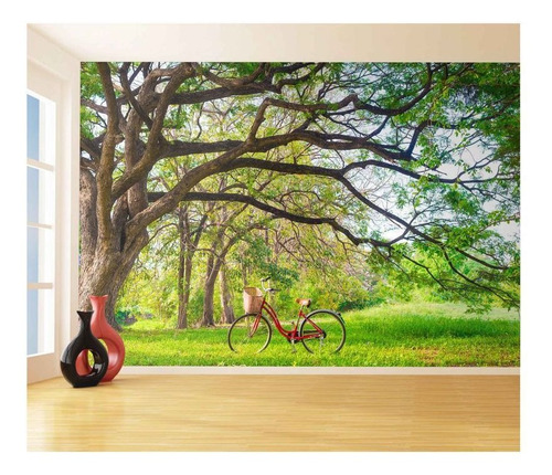 Adesivo De Parede Bicicleta Árvore Sombra 3d M² Xna182