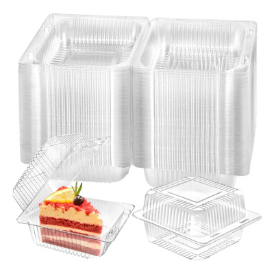100 Cajas Desechables Plasticas Para Pastel Postres Comida | MercadoLibre