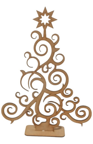 6 Pinos De Navidad En Espiral Mdf Adorno 