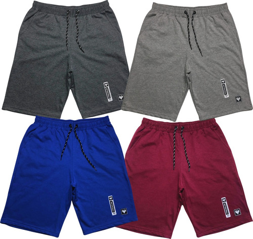 Kit 4 Bermudas Shorts Moletom Masculino Tecido Super Macio