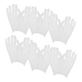 6 Pairs And Silver Inspection Gloves White Gloves Costume Wh