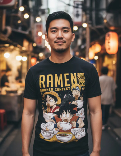 Playera Estampada Ramen,goku,naruto Y One Piece