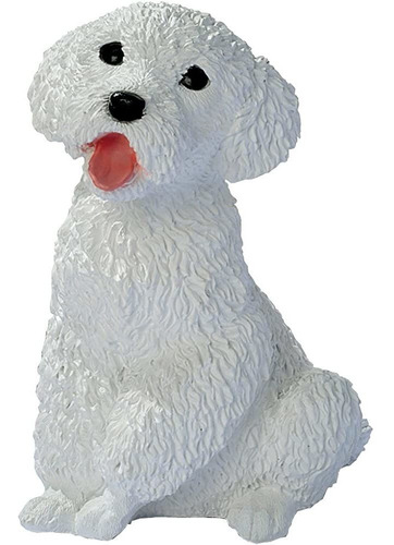 Diseño Toscano White Poodle Puppy Dog Estatua, Multicolor
