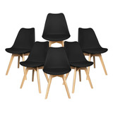 Set 6 Sillas Eames Tulip Asiento Acolchado Minimalista