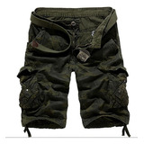 Bx) Pantalones Cortos De Combate Camo Army Cargo For Hombre