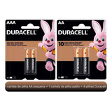 Kit 02 Pilhas Aa + 02 Aaa Alcalina Duracell Embalagem C/2