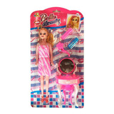 Boneca Brinquedo Infantil Com Penteadeira Escova E Mais