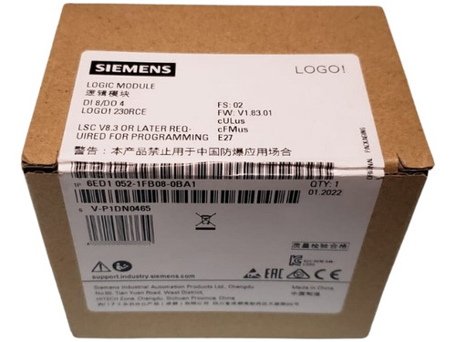 Plc Siemens Logo V8 230rce 6ed1052-1fb08-0ba0 Profinet.