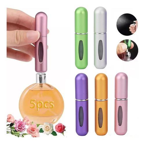 Mini Atomizador Para Perfume Recargable Capsula Viaje, 5pcs